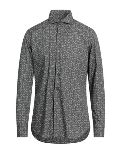 Shop Caliban Man Shirt Lead Size 16 Cotton In Grey