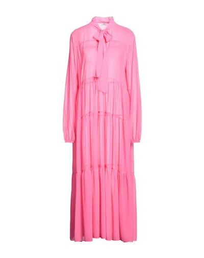 Shop Jijil Woman Midi Dress Fuchsia Size M Polyester In Pink