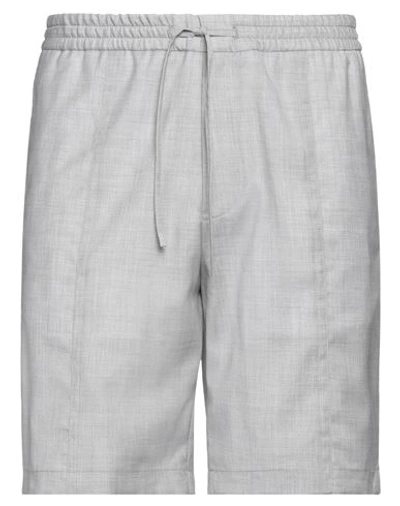 Shop Emporio Armani Man Shorts & Bermuda Shorts Grey Size 40 Virgin Wool