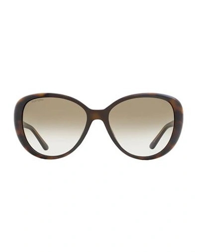 Shop Jimmy Choo Oval Amira/g/s Sunglasses Woman Sunglasses Brown Size 57 Plastic