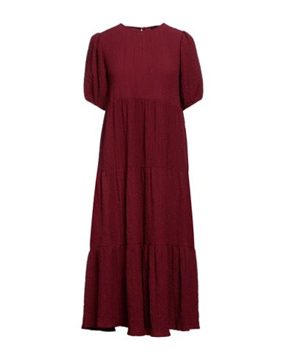 Shop Desigual Woman Midi Dress Brick Red Size L Tencel, Polyester, Elastane