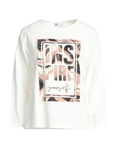 Diana Gallesi Woman T-shirt White Size 10 Cotton, Elastane In White