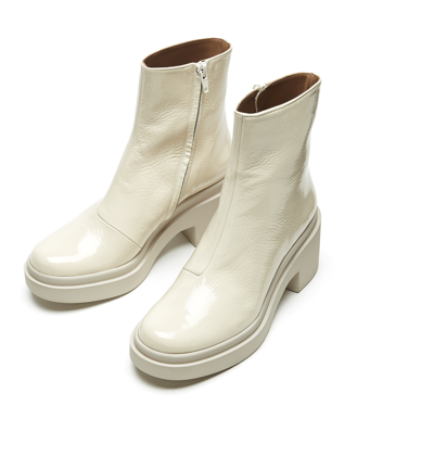 Shop La Canadienne Anders Crinkle Leather Bootie In Cream
