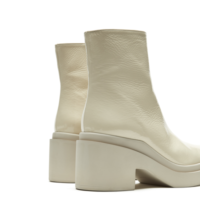 Shop La Canadienne Anders Crinkle Leather Bootie In Cream