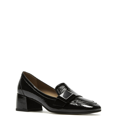 Shop La Canadienne Baya Crinkle Leather Heel In Black