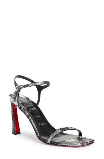 Shop Christian Louboutin Condora Snakeskin Print Sandal In J997 Multi/ Lin Black