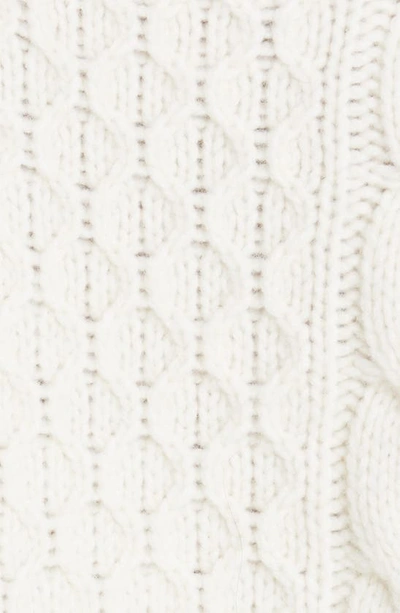 Shop Nili Lotan Andrina Wool & Cashmere Cable Turtleneck Sweater In Ivory