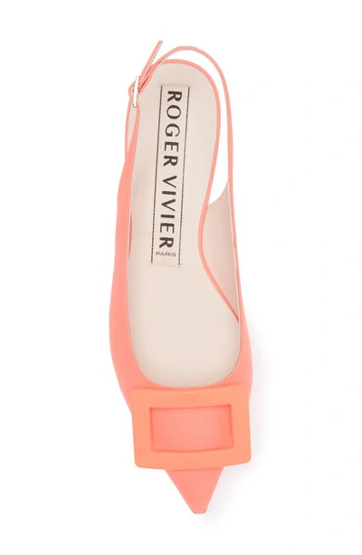 Shop Roger Vivier Gommettime Pointed Toe Slingback Flat In Flamingo Pink