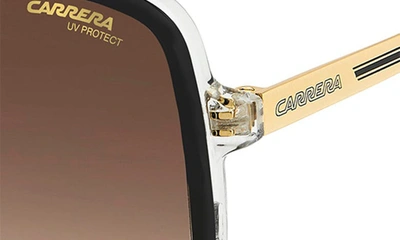 Shop Carrera Eyewear 99mm Oversize Shield Sunglasses In Black Gold/ Brown Gradient