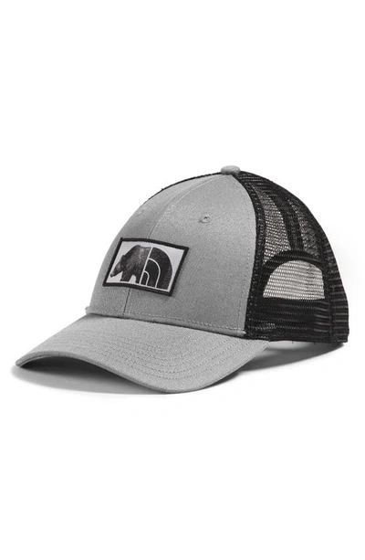 Shop The North Face Mudder Trucker Recycled Hat In Tnf Medium Grey Heather/ Bear