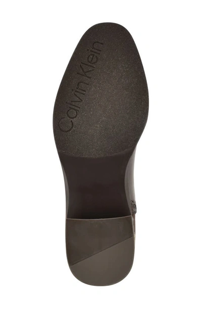 Shop Calvin Klein Jotty Over The Knee Boot In Dark Brown