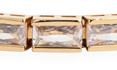 Shop Madewell Baguette Cubic Zirconia Tennis Bracelet In Pale Gold