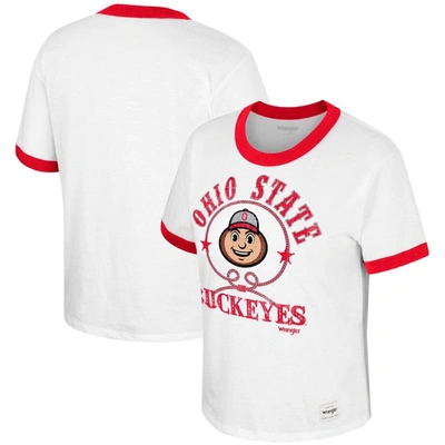 Shop Colosseum X Wrangler White Ohio State Buckeyes Freehand Ringer T-shirt