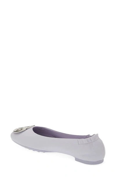 Shop Tory Burch Claire Ballet Flat In Spring Lavender / Silver