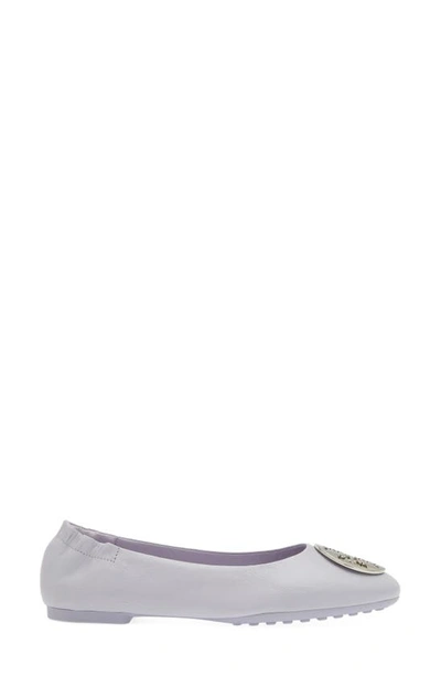Shop Tory Burch Claire Ballet Flat In Spring Lavender / Silver