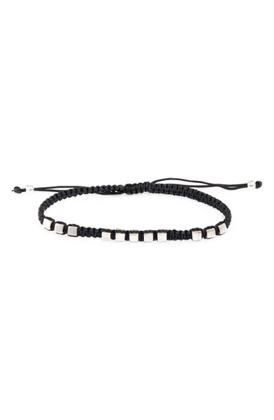 Shop Caputo & Co Eleven Silver Macramé Bracelet In Black