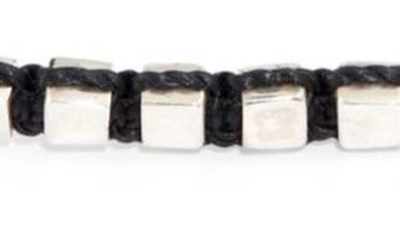 Shop Caputo & Co Eleven Silver Macramé Bracelet In Black