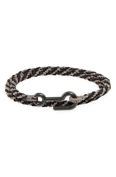 Shop Caputo & Co Utility Hook Macramé Double Wrap Bracelet In Black Combo