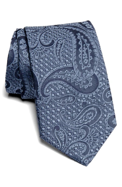 Shop Jack Victor Paisley Jacquard Silk Tie In Blue