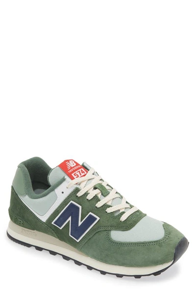 Shop New Balance Gender Inclusive 574 Sneaker In Acidic Green/ Navy