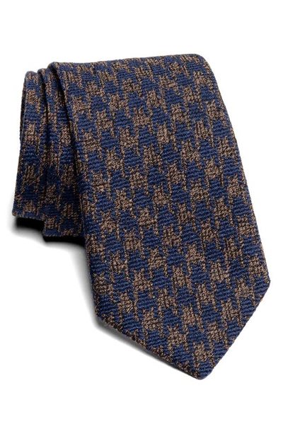 Shop Jack Victor Noble Houndstooth Tie In Brown