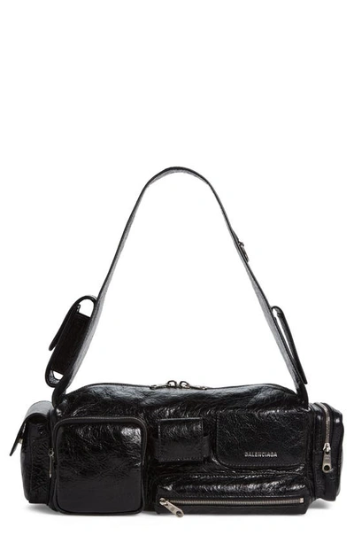 Balenciaga Superbusy Sling S Leather Bag In Black