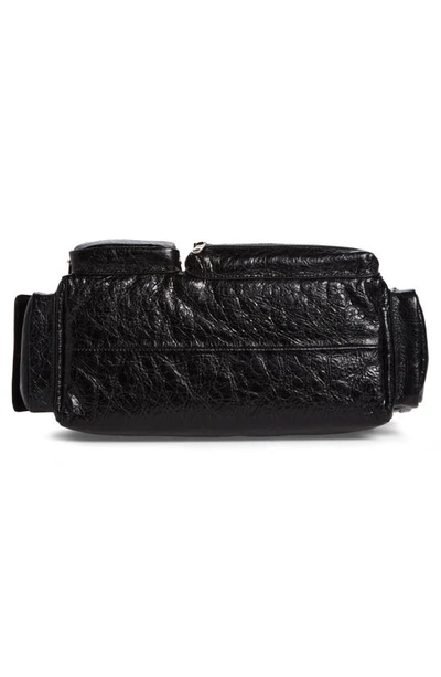 Shop Balenciaga Small Superbusy Crinkle Leather Sling Bag In Black