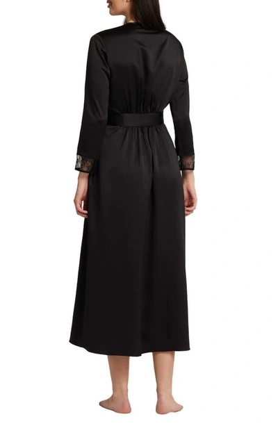 Shop Rya Collection Serena Charmeuse Robe In Black