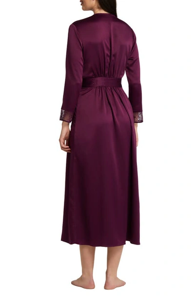 Shop Rya Collection Serena Charmeuse Robe In Aubergine