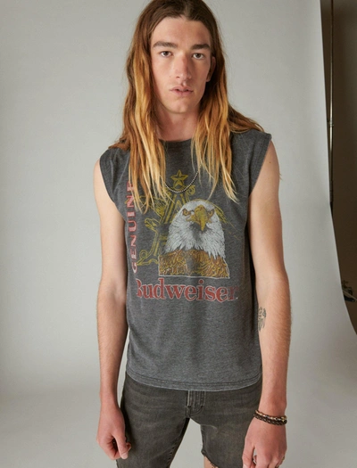 Shop Lucky Brand Men's Budweiser Eagle Muscle Tee In Black