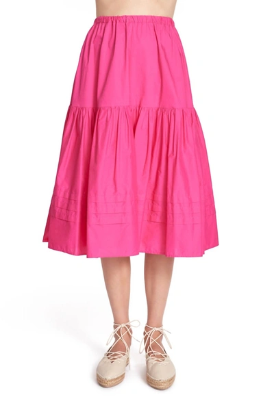 Shop Corey Lynn Calter Brita Pull On Tiered Maxi Skirt In Hot Pink