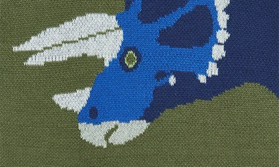 Andy & Evan Kids' Intarsia Pullover Sweater In Olive Dino
