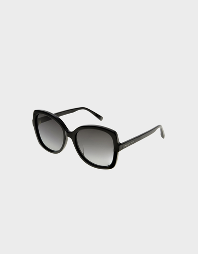 Shop Charles & Keith Acetate Butterfly Sunglasses In Black