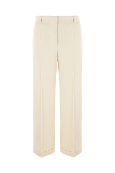 Shop Totême Mid-rise Tailored Trousers In 702 Bleached Sand