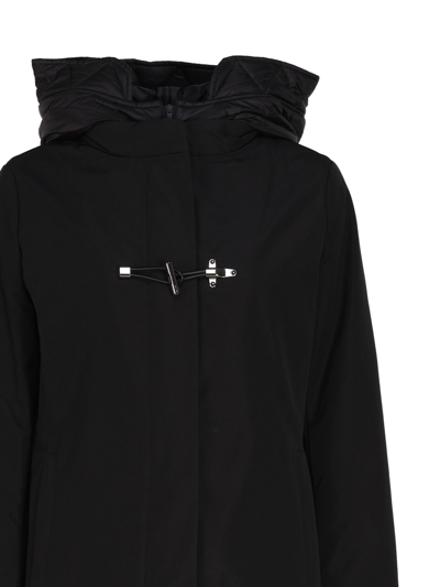 Shop Fay Toggle Down Jacket With Hood In Black