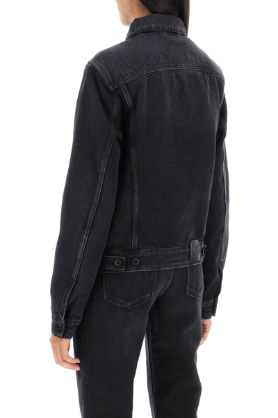 Shop Off-white Lived-in Denim Jacket In Black No Color (black)