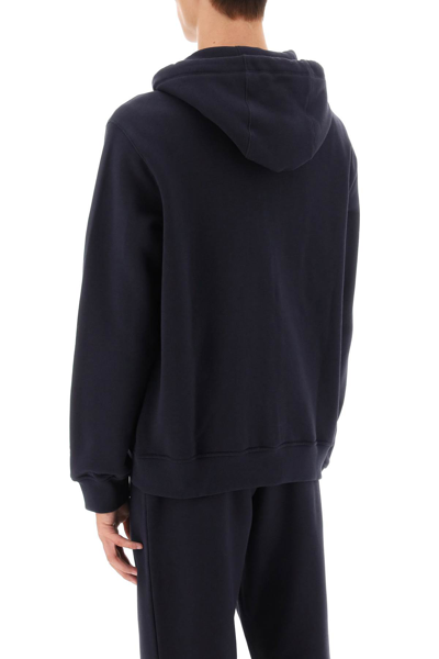 Shop Agnona Cotton And Cashmere Hoodie In Night (blue)