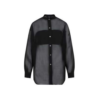 Shop Theory Long Sleeved Buttoned Shirt In Black
