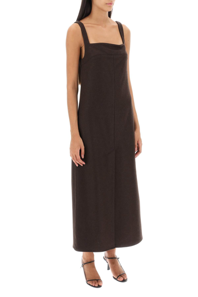 Shop Loulou Studio Sotra Long Wool Dress In Brown (brown)
