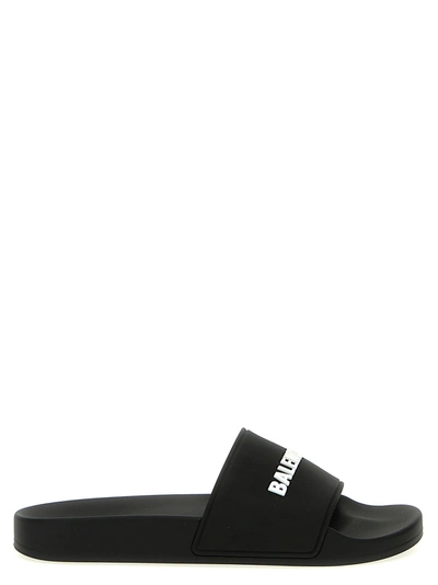 Shop Balenciaga Pool Sandals White/black