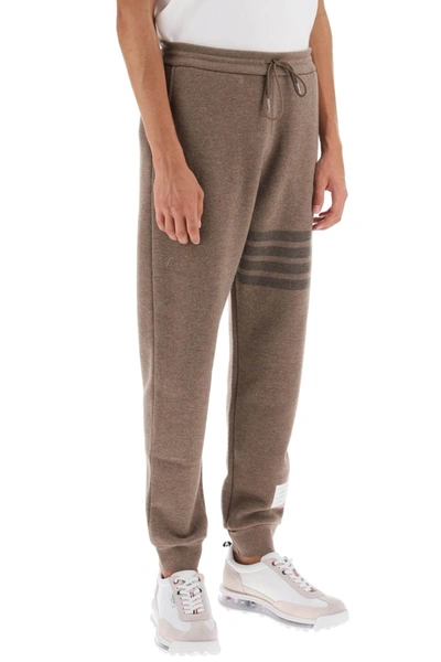 Thom Browne Sweatpants 4 Bar In Wool Loopback In Brown