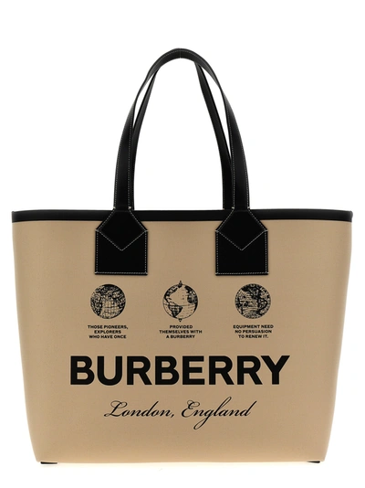 Shop Burberry London Tote Bag In Beige