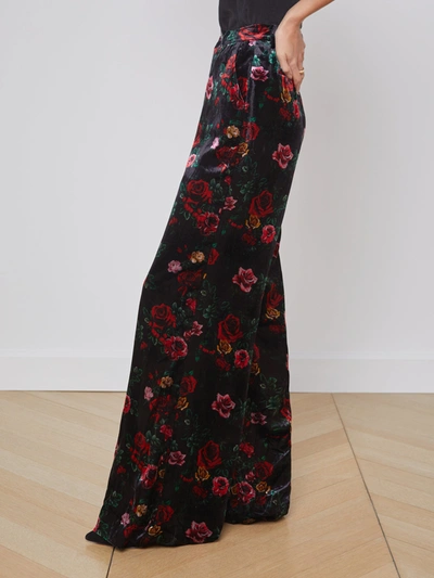 Shop L Agence Pilar Pant In Black Multi Vintage Rose