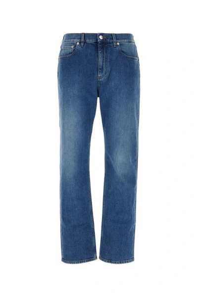 Shop Burberry Man Stretch Denim Jeans In Blue