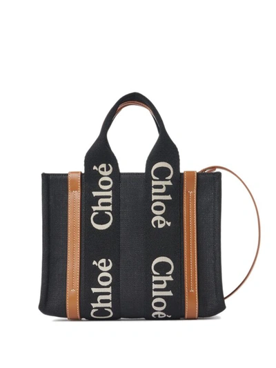 Shop Chloé Chloe Women Tote Bag Piccola Woody In Black