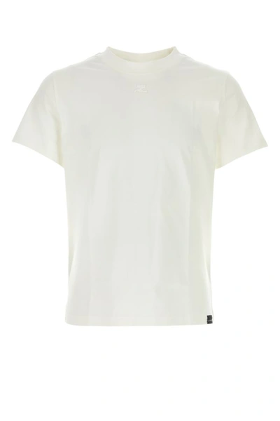 Shop Courrèges Courreges Man Ivory Cotton T-shirt In White