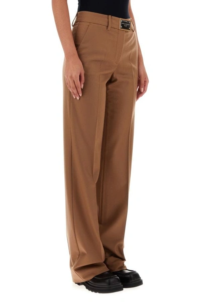 Shop Dolce & Gabbana Woman Camel Wool Pant In Brown