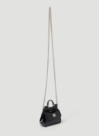 Shop Dolce & Gabbana Women Mini Sicily Shoulder Bag In Black