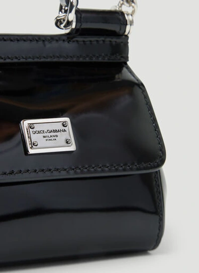 Shop Dolce & Gabbana Women Mini Sicily Shoulder Bag In Black