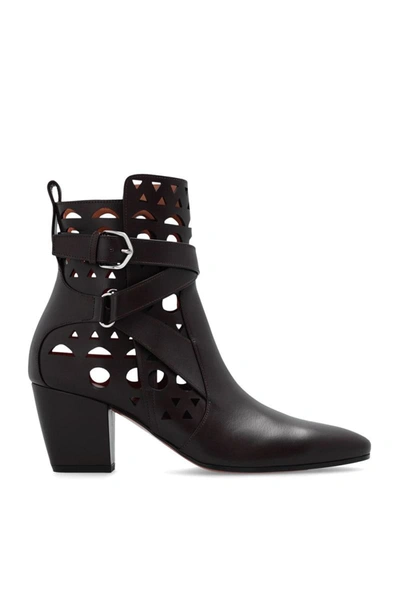 Shop Alaïa Alaia Boots In Brown